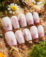 Fairy Wings nails in short coffin — Ethereal Pink & Purple,