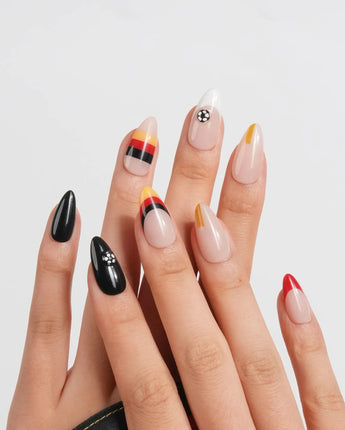 FIFA Germany Short Almond press on nails, handmade custom nails by Joyeenails
