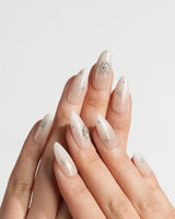 First Flake nails — Icy Milky White & by Joyee Nails