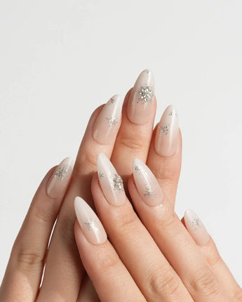 First Flake nails — Icy Milky White & by Joyee Nails