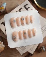 First Flake nails in short coffin — Icy Milky White &