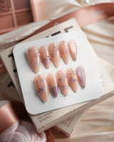 Freesia — Tender Rush Medium Stiletto press on nails, handmade custom nails by Joyeenails