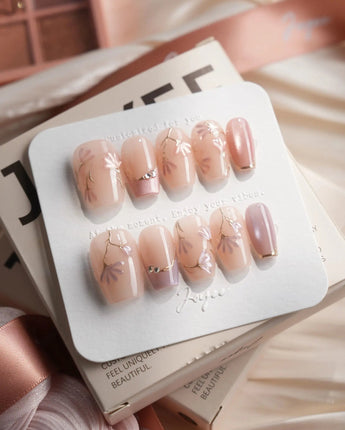 Freesia — Tender Rush Short Coffin press on nails, handmade custom nails by Joyeenails
