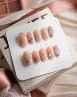 Freesia — Tender Rush Short Oval press on nails, handmade custom nails by Joyeenails