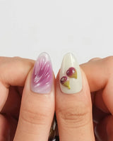 Fresh Fig close-up of 3D fig halves and shimmer olive green nail art