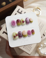 Fresh Fig Extra Short Squoval press on nails, handmade custom nails by Joyeenails