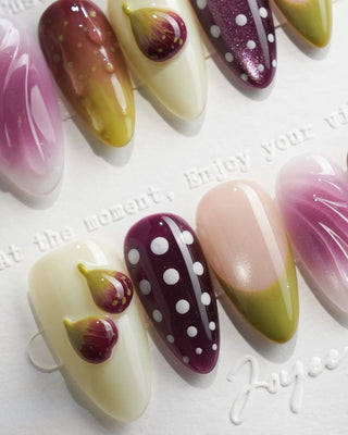 Fresh Fig press-on nails by Joyee Nails