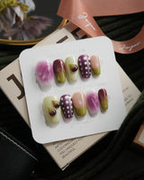 Fresh Fig short coffin press-on nails