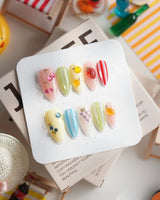 Fruit Fizz Short Almond press on nails, handmade custom nails by Joyeenails