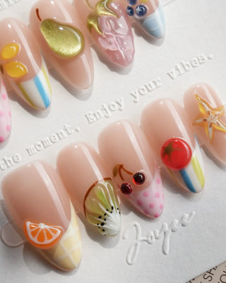 Fruit Tips press-on nails by Joyee Nails
