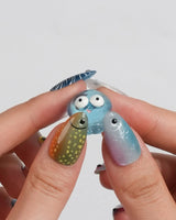 Funky Fish colorful fish nail art set with deep wine and ocean blue accents