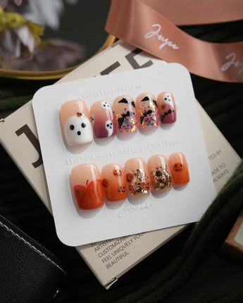 Ghostlight short square press-on nails