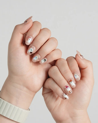 Ghostly Clan nails — halloween ghost design nude by Joyee Nails