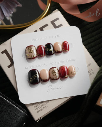 Gilded Merlot Extra Short Squoval