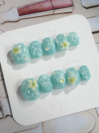 Glass Sea press-on nails by Joyee Nails