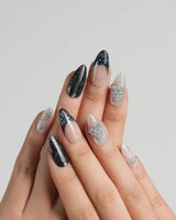 Glitter Gala nails — Black & Gray with by Joyee Nails