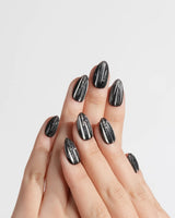 Glitter Logic·Black nails — Obsidian Black & Aurora by Joyee Nails