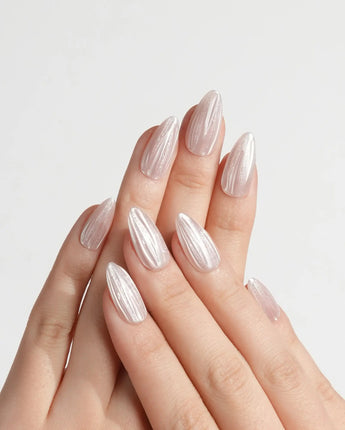Glitter Logic·pink press-on nails — Pearlescent Baby Pink &