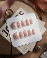 Glitter Logic·pink nails in extra short coffin — Pearlescent Baby Pink &