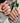 Glossy marigold press-on nail set with 3D flower design