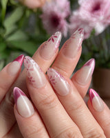 Glow Garden press-on nails — Magenta Cat Eye, French