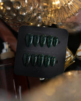 Glowing Forest press-on nails — Forest Green Base, featuring
