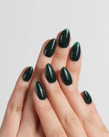 Glowing Forest press-on nails — Forest Green Base, featuring