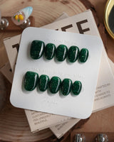 Glowing Forest nails — Forest Green Base, featuring by Joyee Nails
