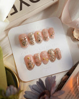 Golden Gift nails — Luxury Champagne Gold Christmas, by Joyee Nails