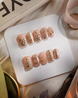 Golden Gift nails — Luxury Champagne Gold Christmas, by Joyee Nails
