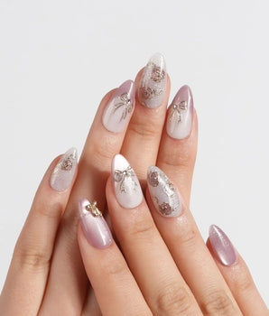 Golden Hour press-on nails — Romantic Dusty Pink Gradient,