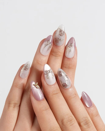Golden Hour press-on nails — Romantic Dusty Pink Gradient,