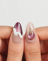 Grape Sorbet moody grape nail set with sculpted fruit charms and deep wine tones