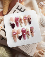 Grape Sorbet grape ice cream press-on nails in medium stiletto shape