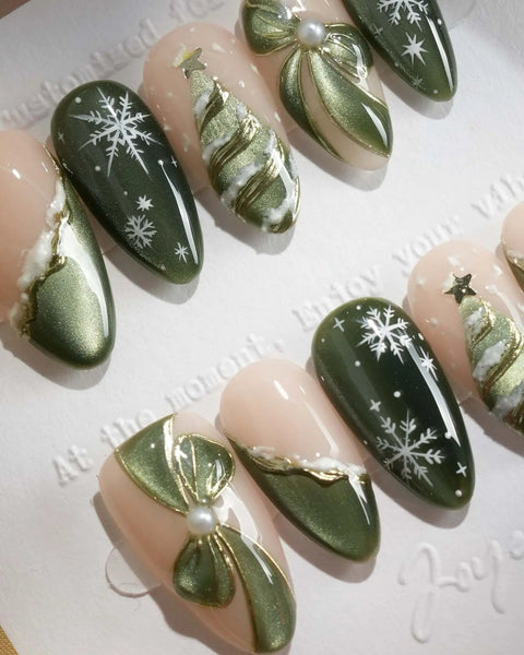 Pine Dream — 3D Sculpted Press-On Nails | Joyee Nails