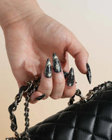 Halo Prophecy press-on nails — Champagne Gold & Phantom