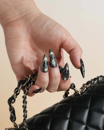 Halo Prophecy press-on nails — Champagne Gold & Phantom