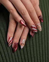 Ruby Night nails — Glitzy Red & Gold by Joyee Nails