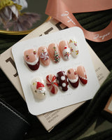 Holiday Party medium oval press-on nails