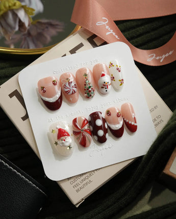 Holiday Party medium oval press-on nails