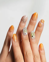 Iced Punch summer cocktail nail art with fruit charms and tiny silver spoon details