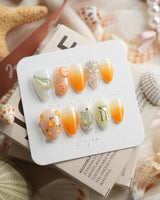 Iced Punch cocktail press-on nails in extra short almond shape