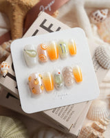 Iced Punch cocktail press-on nails in short coffin shape