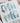 Icy Miffy press-on nails in long coffin shape — Fresh Sky Blue, 3D Bunny & Silver Bows.