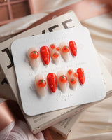 Icy Tomato 3D tomato press-on nails in short stiletto shape