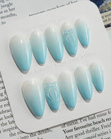 Short Almond press on nails in elegant style