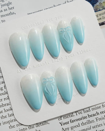 Short Almond press on nails in elegant style