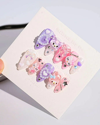 Joyee Sugar KK Short Almond Press - on nails | Ready to ship - Joyeenails - AN026 - Ready - XS / Short Almond