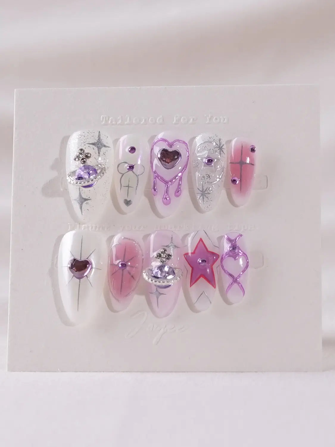 Handmade- Purple Love Press On Nail Set