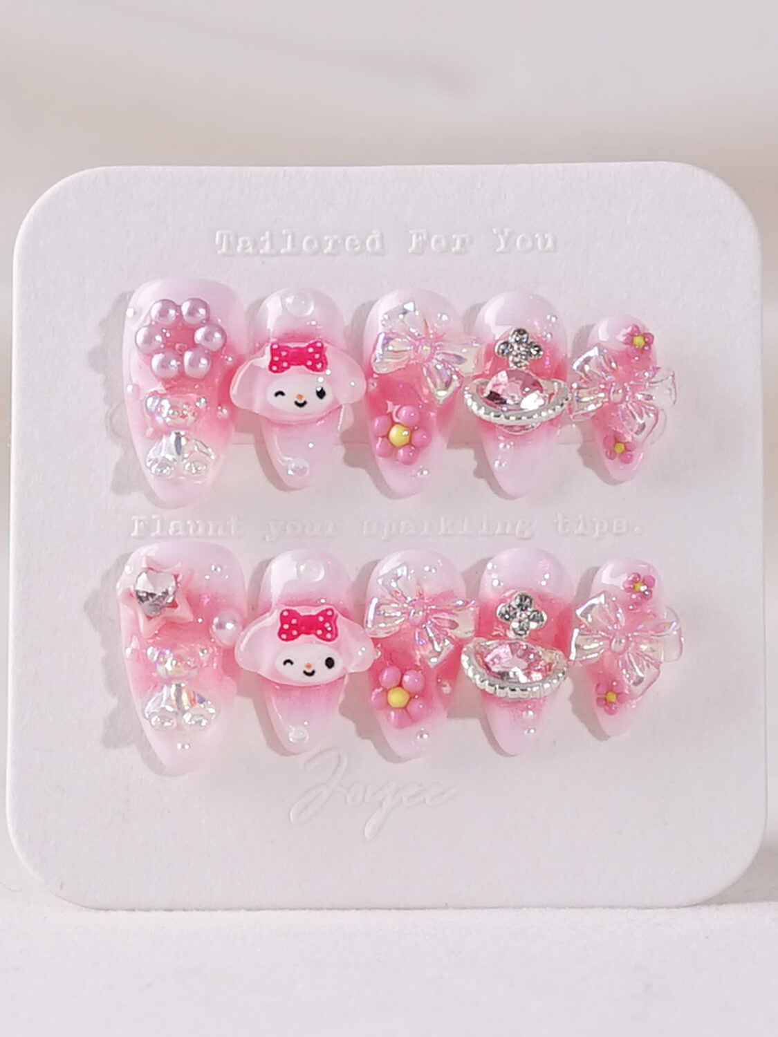 Handmade- Pink Melody Press On Nail Set